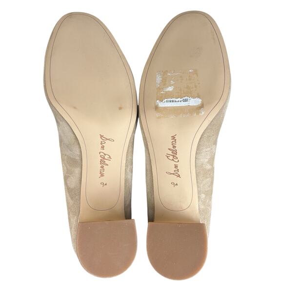 Sam Edelman Junie Suede Pumps Women Size 9.5 M Oatmeal Beige Block Heel Classic - Picture 5 of 10